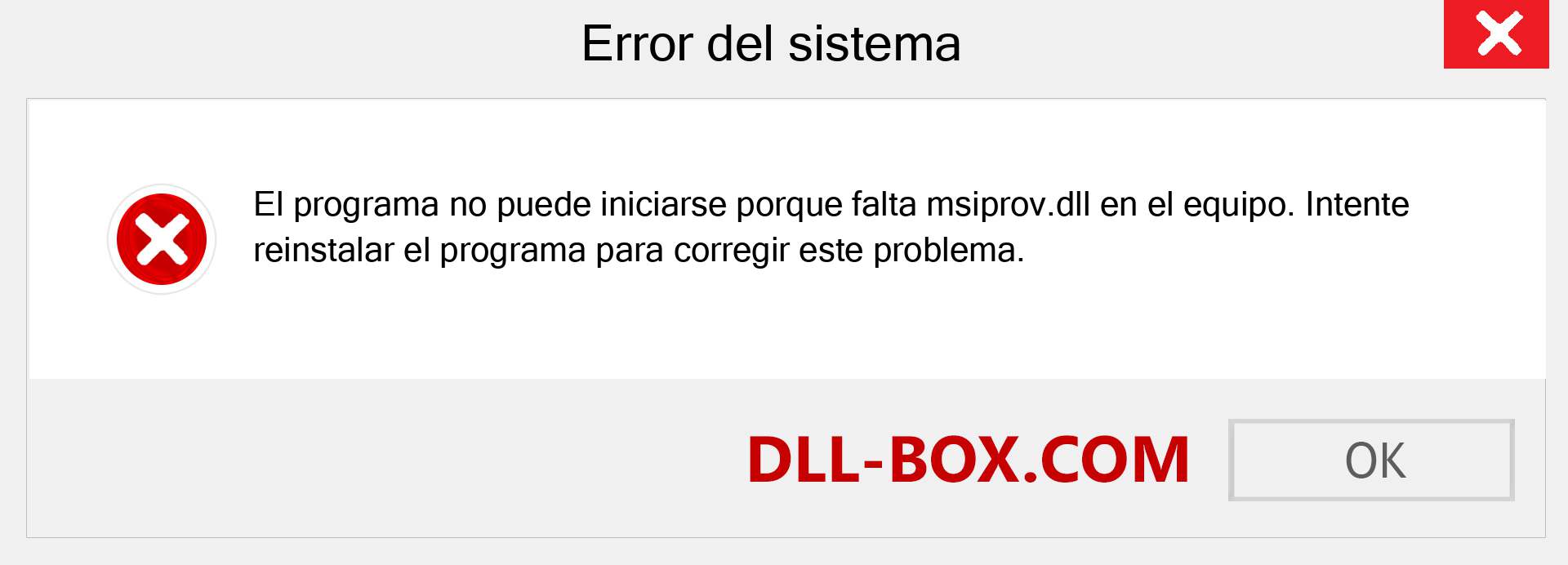 ¿Falta el archivo msiprov.dll ?. Descargar para Windows 7, 8, 10 - Corregir msiprov dll Missing Error en Windows, fotos, imágenes