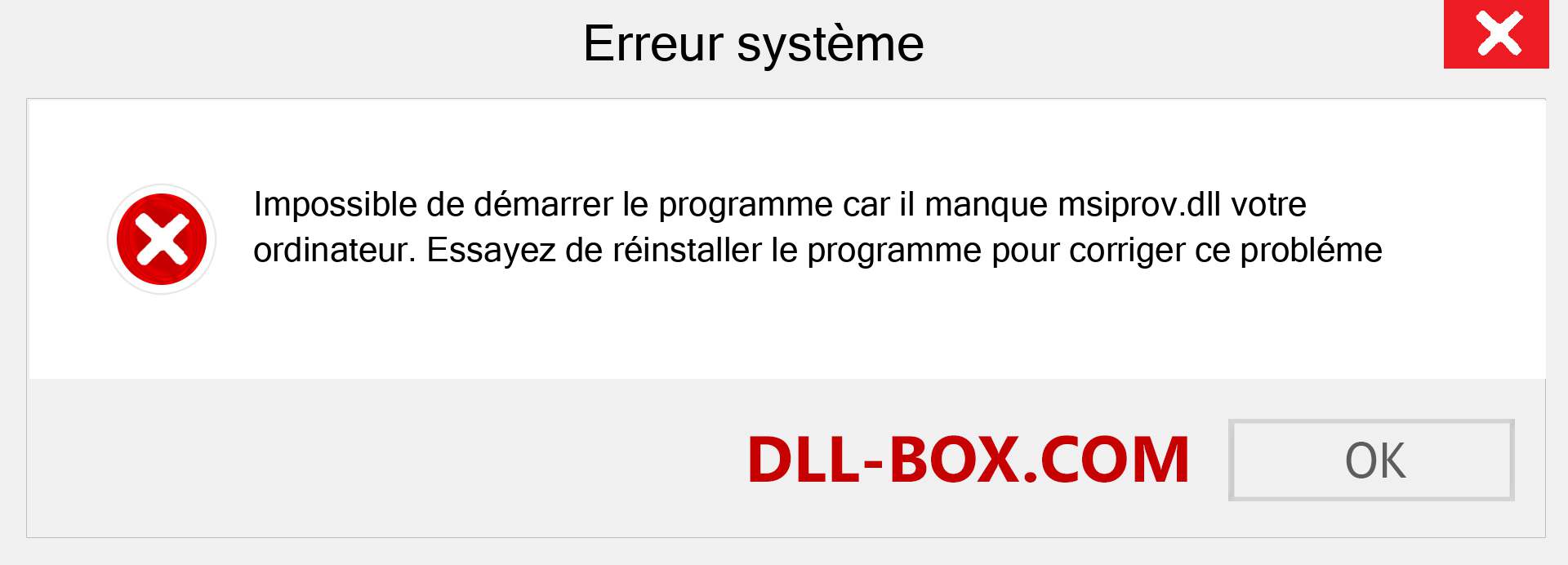 Le fichier msiprov.dll est manquant ?. Télécharger pour Windows 7, 8, 10 - Correction de l'erreur manquante msiprov dll sur Windows, photos, images